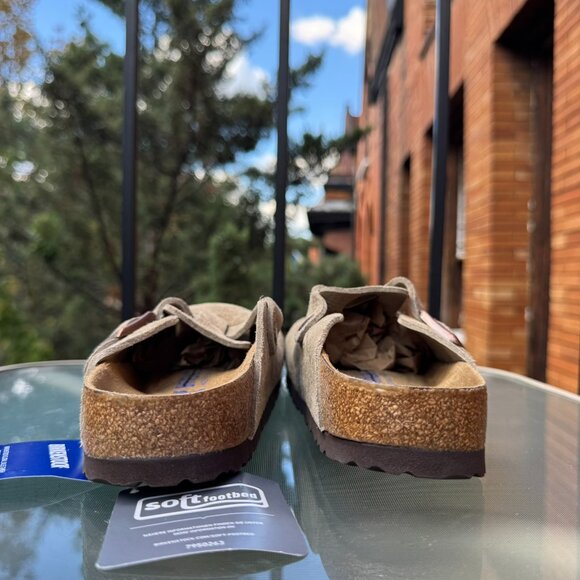 New Birkenstock Boston Soft Footbed Clogs in Taupe Suede US 7 / EUR 38 - Picture 9 of 13